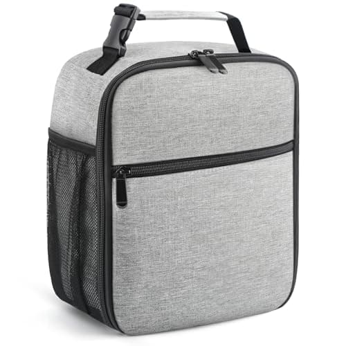 Lunch Bag for Men/Women, Reusable Lunchbox for Adult, Small Insulated Lunch box, Lunch Tote Bag for Office, Work, Picnic - Grey