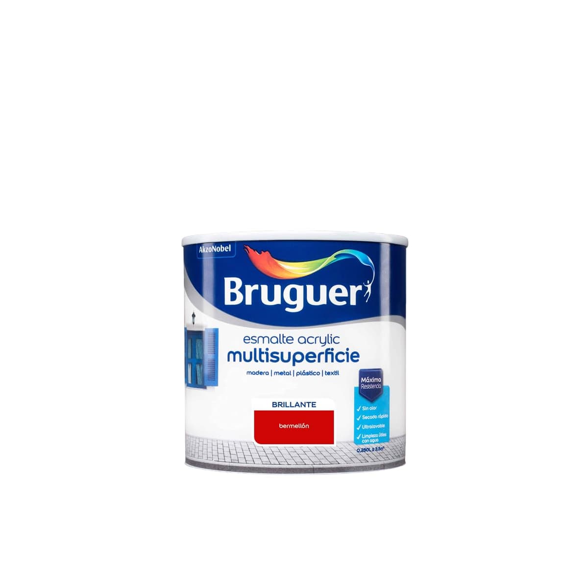 Bruguer Acrylic Multisuperficie Esmalte al agua Satinado - Pintura 750 mL, Blanco Permanente — view 106