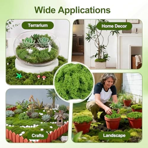 ASCAKE Fake Moss 5.3 oz, Artificial Moss for Crafts & Potted Plants