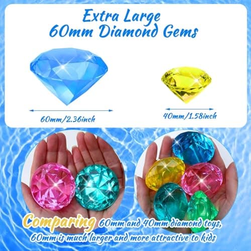 MARFOREVER Extra Large Diving Gem Pool Toys 60MM Extra Big Diamond Boho