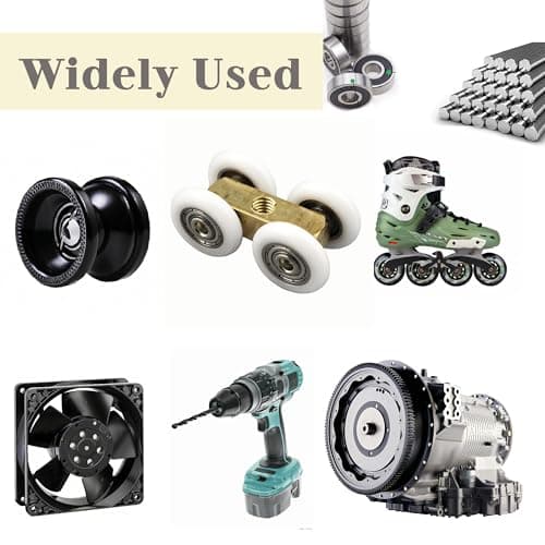 Dianrui 38 PCS 608RS & 608ZZ Ball Bearings Assortment Kit, Small Bearings Carbon Steel Deep Groove Bearing, for Furniture Wheel, Roller Skates, 3D Printing and ect (8mm x 22mm x 7mm) — view 5
