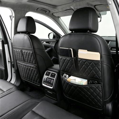 ROXAI 2 Pack Kick Mats Back Seat Protector, Seat Back Cover for Kids Feet, Anti-Kick Pad for Back of Front Seats – Waterproof, Keep Car Clean from Dirt, Scuffs & Stains — view 2