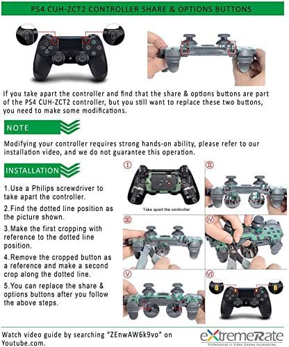 eXtremeRate Replacement D-pad R1 L1 R2 L2 Trigger Touchpad Action Home Share Options Buttons for ps4 Controller, Scarlet Red Full Set Buttons Repair Kits for ps4 Slim Pro CUH-ZCT2 Controller — view 3