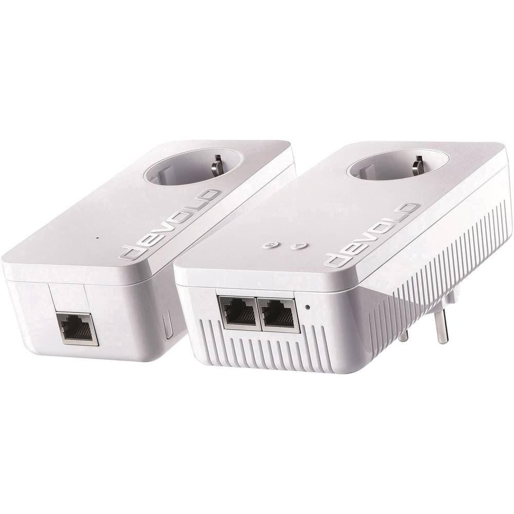 Devolo dLAN 1200+ (Internet de 1200 Mbit/s a través de la toma de corriente eléctrica, 1 puerto LAN, 1 adaptador Powerline, toma de corriente eléctrica integrada, adaptador de red PLC) color blanco — view 5