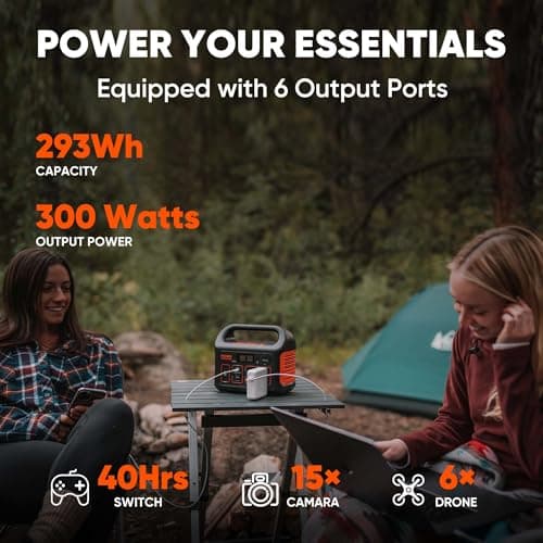 Jackery Portable Power Station Explorer 300, 293Wh Backup Lithium Battery, 110V/300W Pure Sine Wave AC Outlet, Solar Generator for Outdoors Camping Travel Hunting Blackout (Solar Panel Optional) — view 3