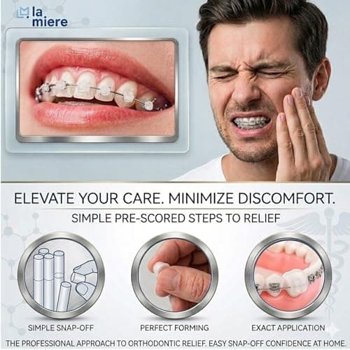 60 Counts Pre Cut Food Grade Dental Wax Orthodontic Wax Braces Wax Wearer Mint & Strawberry — view 2