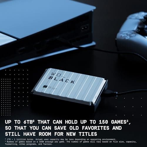 2TB WD_Black P10 Game Drive, Works with PlayStation for On-the-Go Access to Your PlayStation Game Library - WDBSYM0020BWT — view 2