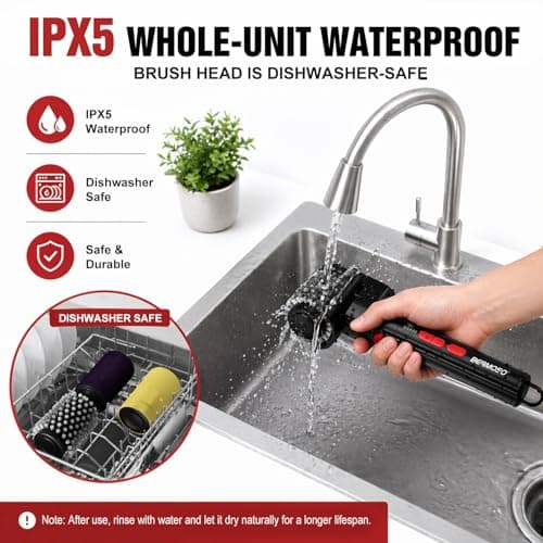 Electric Grill Brush, Cordless BBQ Grill Cleaner Tool for Effortless Cleaning, Remove Burnt Grease, 3-Speed & Heads, 150+ Min Runtime, Waterproof &Type-C Safe Grill Brush for Barbecue Outdoor Grills — view 4