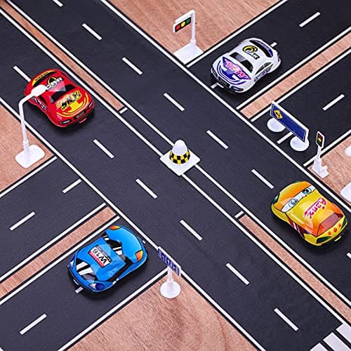 RECER Black Road Track Tape,Road Tape Track,Race Cars Decorations for Birthday Party, 33' x 2.4" Each Roll (2 Rolls, 2.4" x 33') — view 3
