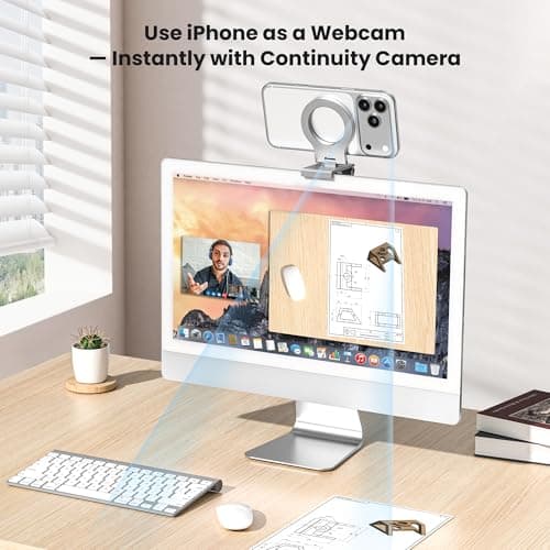 Itramax Continuity Camera Mount for iMac&Desktop Monitor,Magnetic iPhone Webcam Stand,Adjustable Phone Webcam Holder for MagSafe iPhone 17 Pro/16/15/14/13/12/11/XR/XS,Mac,Apple TV 4K,Studio Display — view 4