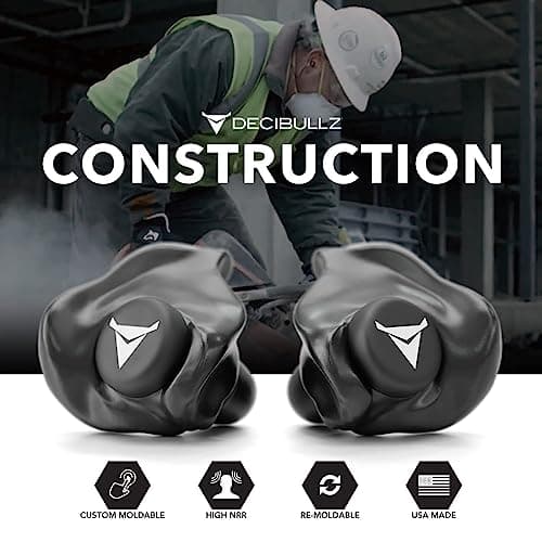 Decibullz - Custom Molded Earplugs, 31dB Highest NRR, Comfortable Hearing Protection for Shooting, Travel, Swimming, Work and Concerts (Black) — view 6