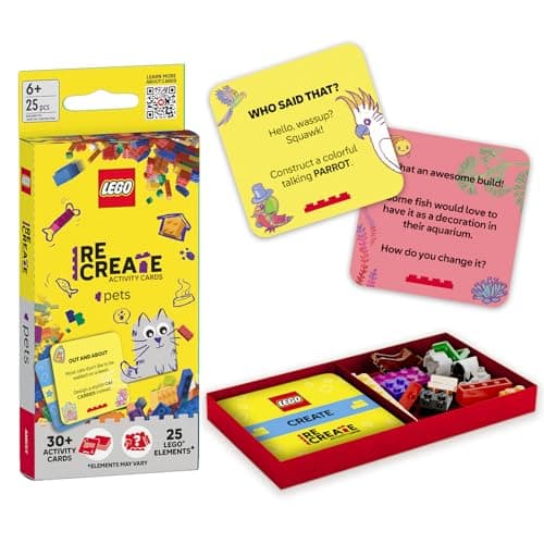 LEGO Recreate Activity Cards – Pets | Creative Pet Themed Building Game with 30+ Activity Cards & 25 LEGO Elements | Ages 6+ — view 2