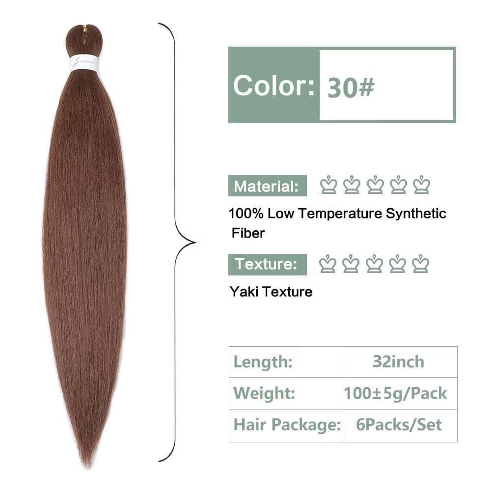 YDDM Capelli Per Treccine Africane Morado Extension Treccine Texture Yaki Easy Install per Principianti 32 Pollici 3 Pezzi Capelli Leggeri e Naturali per Box Braids, Twist e Crochet — view 45