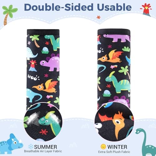 COOLBEBE Car Seat Straps Shoulder Pads for Baby Kids, Super Soft Seat Belt Covers for All Car Seats/Pushchair/Stroller/High Chair, Dinosaur Style, Polyester Material — view 2