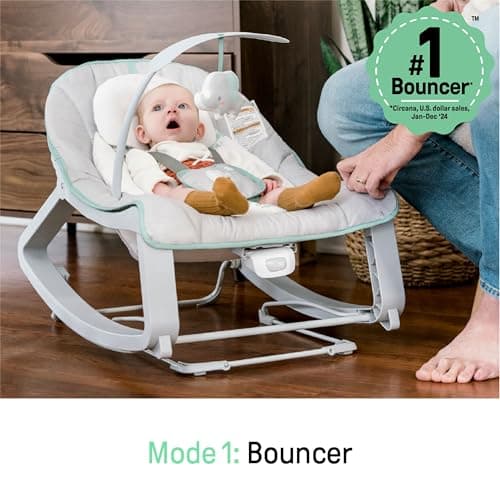 Ingenuity Keep Cozy 3-in-1 Grow with Me Vibrating Baby Bouncer, Seat & Infant to Toddler Rocker, Vibrations & -Toy Bar, 0-30 Months Up to 40 lbs (Weaver) — view 5