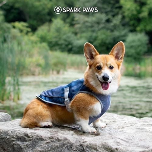 Spark Paws Dog Cooling Vest - SPF 50 UV Sun Protection - Summer Heat Relief Gear for Dogs, Lightweight, Evaporative Cooling - Dog Anxiety Relief Vest During Hot Days - Ice Blue, XL — view 7