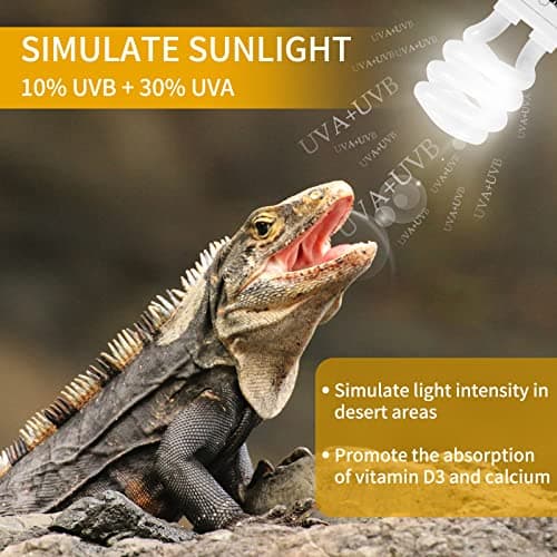 LUCKY HERP UVA UVB Reptile Light, 13W 10.0 UVB Bulb for Desert Reptiles, Compact Fluorescent Terrarium Lamp — view 4
