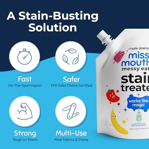 Miss Mouth's Messy Eater Stain Treater - 32oz Refill - Newborn & Baby Essentials - No Dry Cleaning Food, Grease, Coffee Off Laundry, Underwear, Fabric — view 4
