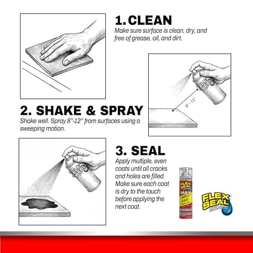 Flex Seal MAX, 17 oz, 2-Pack, Clear, Stop Leaks Instantly, Waterproof Rubber Spray On Sealant Coating, Perfect for Gutters, Wood, RV, Campers, Roof Repair, Skylights, Windows, and More — view 5
