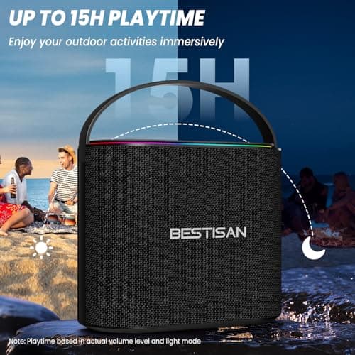 BESTISAN Bluetooth Speakers 2.1CH with 90W Max & 50W Subwoofer, Stereo Loud Sound, 7 RGB Lights, 15H Playtime, Hands-Free Calling, TWS, Portable for Outdoor Party, Camping, Travel, Garage, Workshop — view 5