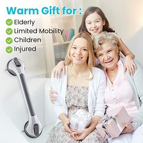TAILI Grab Bars for Shower,Suction Shower Handles Rails,2 Pack,16.8",Grey — view 7