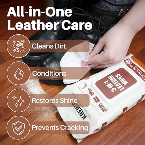 Kreair 3in1 Leather Cleaner Wipes 75 Count, XL 8 x 10 in — view 3