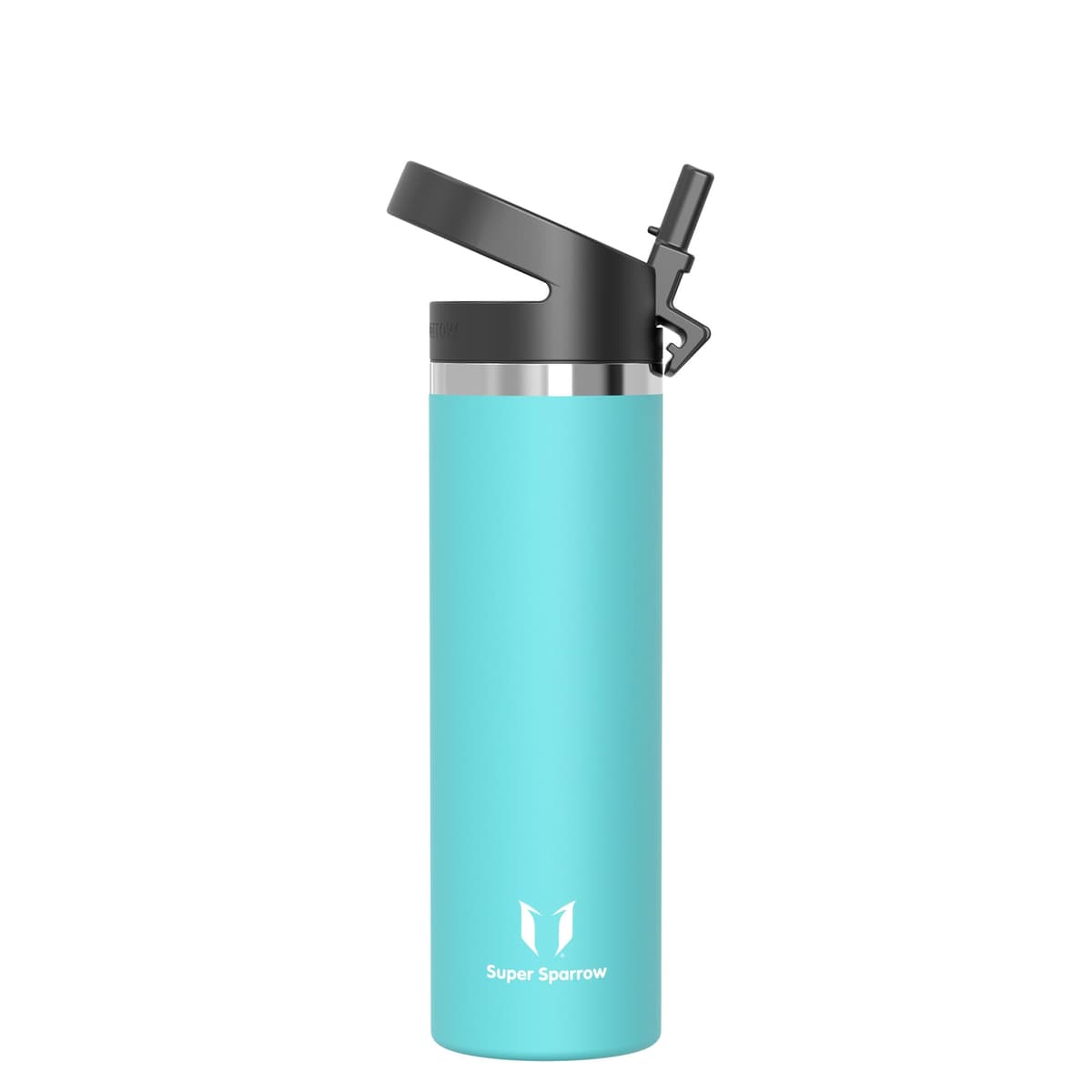 Super Sparrow Botella de Agua Acero Inoxidable - Botella Termica Boca Ancha con Paja 750ml - Sin BPA, para Gimnasio, Deporte, Oficina, Yoga, Ciclismo