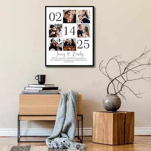 Custom Couple Canvas Personliazed Valentines Day Gifts for Him/Her Customized Anniversary Birthday Gifts for Boyfriend/Girlfriend Personalized Gifts for Women — view 4