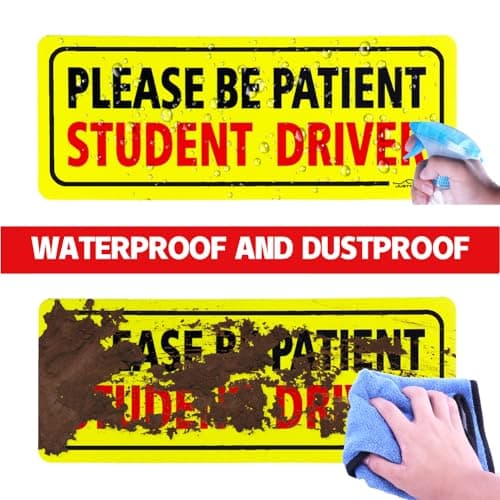 JUSTTOP 3pcs Student Driver Magnet for Car, Please Be Patient Student Driver, New Drivers Sticker Safety Warning, Magnetic Reflective Rookie Driver Bumper Sticker (Black&Red) — view 4