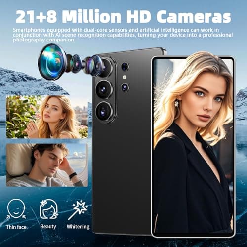 viqee 12+512GB Unlocked Android Smartphone 6.9" HD Display, 4500 mAh Battery, 21+8 MP Dual Camera, Dual-SIM, Face ID & OTG – No Contract — view 2