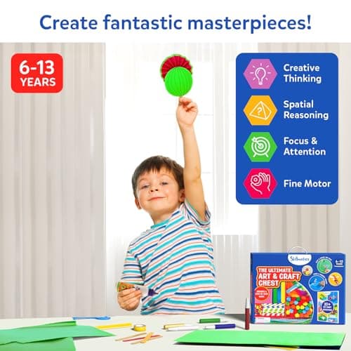 Skillmatics Ultimate Art & Craft Kit for Kids - 2000+ Pieces, DIY Craft Supplies with Step-by-Step Guide, Creative Activity Set & Gifts for Girls & Boys Ages 6, 7, 8, 9, 10, 11, 12, 13 — view 4