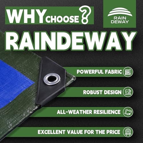 RAINDEWAY 6x8 Feet Tarps Heavy Duty Waterproof 10.5 Mil Outdoor Small Tarp