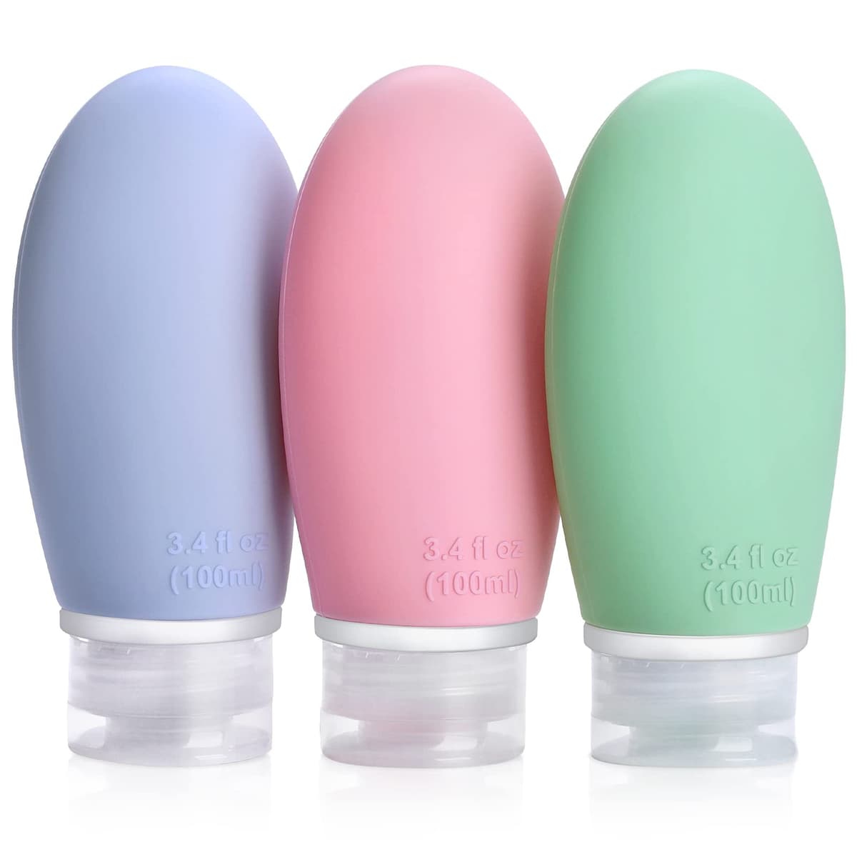 Opret Botes Viaje Rellenables 100ml 3 Piezas, Botellas de Viaje Silicona para Gel y Champu, Botes Viaje a Prueba de Fugas para Gel, Champús, Lociones y Artículos de Tocador, FDA Certificado Sin BPA — view 10