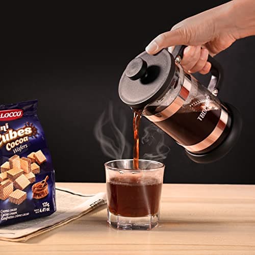 TBGENIUS French Press Coffee Maker, 21 oz, Thickened Borosilicate Glass — view 5