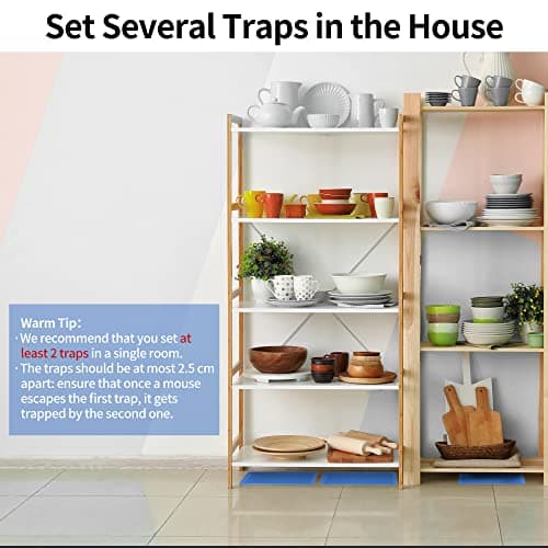 LULUCATCH Mouse Glue Traps 12 Pack, Larger & Heavier Plastic Sticky Glue Traps with Extra-Strong Adhesive for Mice, Rats, Sticky Mouse Trap for Indoor Use, Easy to Set. — view 5