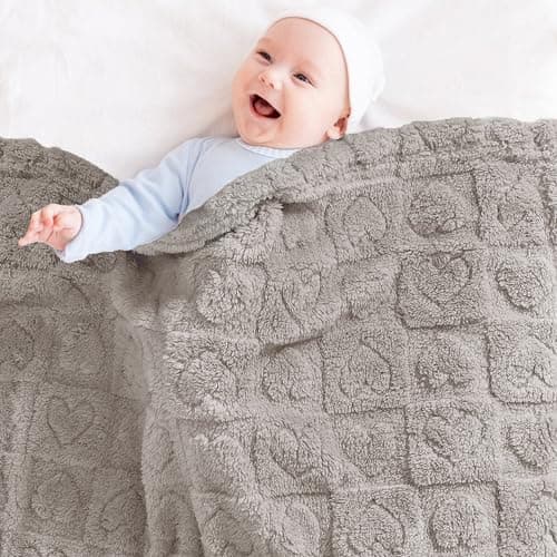 Yurhap Heart Baby Blanket, Love Plush Fleece Baby Blankets for Boys Girls — view 2