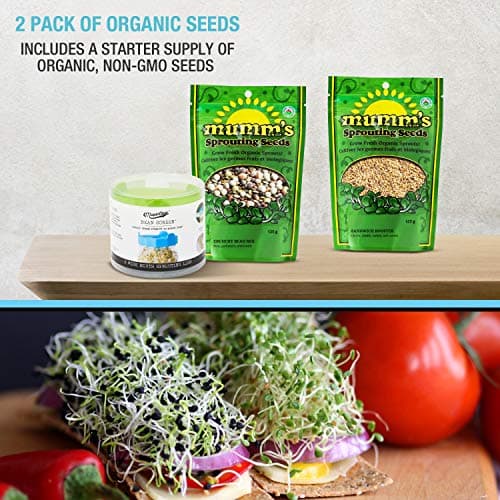 Masontops Bean Screen Sprouts Growing Kit - Sprouting Lids & Sprout Mixes Microgreens Growing Kit - Sprouting Kit Wide Mouth Mason Jar Strainer Lid — view 4