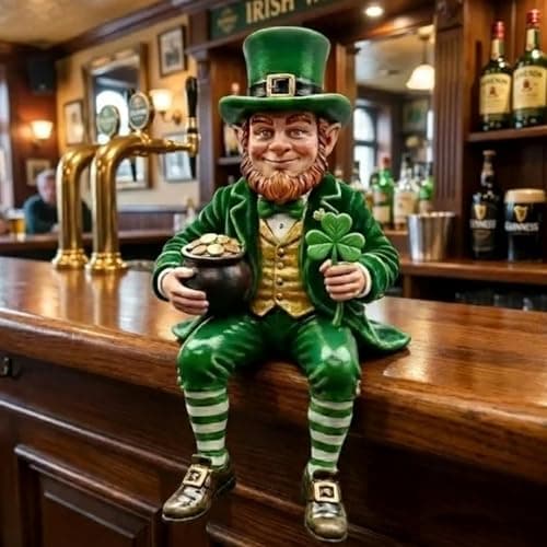 Festives Irish Leprechaun Figurine Resin Craft Shelf Sitters Patricks Day Ornament for Table Display and Gifting Patricks Day Leprechaun Statue — view 5