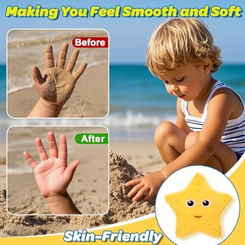 Mity rain 2PCS Sand Remover for Beach - Sand Eraser Wipe Mitt Bags, Beach Vacation Essentials for Kids Women, Must-Have Beach Accessories for Summer Trips Hawaii Travel Necessities & Supplies