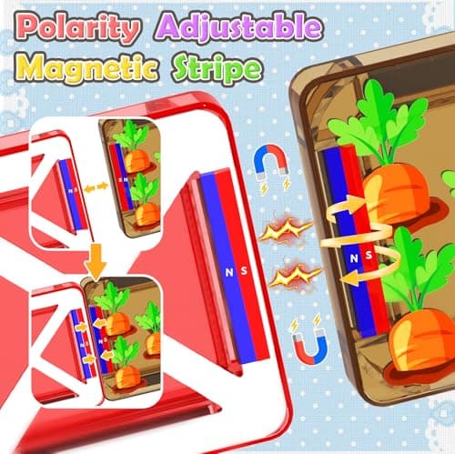 ORZbb Mini Magnetic Tiles Farm Animal Toys Toddler Travel Essentials Set with Case, Kids Magnetic Blocks Montessori Education Learning Sensory Preschool Toys for 3+ Year Old Boys Girls Gifts — view 3