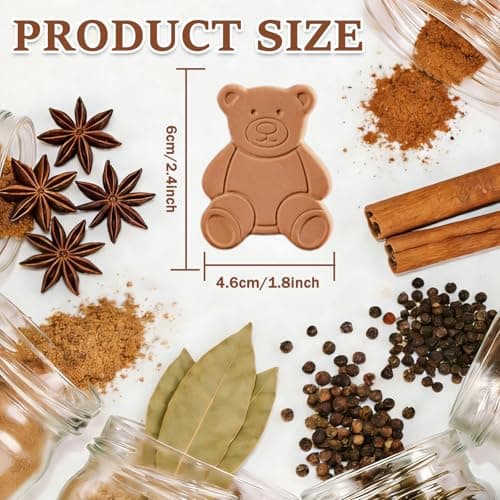 2PCS Brown Sugar Saver, Brown Sugar Bear, Reusable Terracotta Browns Sugars Keeper, Natural Moisture Control Disc to Keep browns sugars Soft, Kitchen Pantry Storage Container (A)