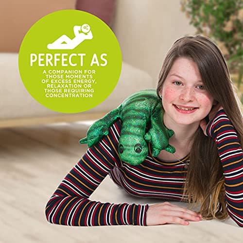 manimo Weighted Lizard Stuffed Animal for Kids & Adults - Stuffed Therapy Lizard Sensory Lap Pad - Stress Relief Pillow Pet Toy for Shoulder, Chest & Legs - Perfect at Home, School (Blue 2 Kg) — view 5