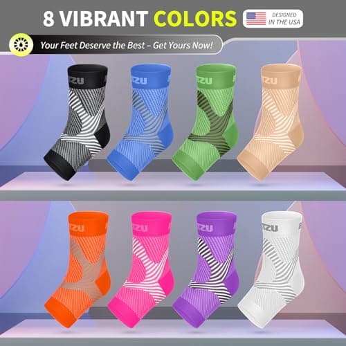 Compression Socks for Plantar Fasciitis, Achilles Tendonitis, Arthritis Relief, Ankle Brace Compression Sleeve with Foot Arch Support, Ankle Wrap for Women, Men, Swelling & Heel Pain Black L-XL — view 7