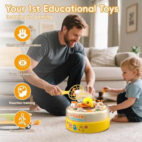 BDUCK+ Board Games for Toddlers, Kids Toys Jumping Ducks Game for Kids 4-8, 2 Players Family Board Game Interactive Educational Toy for Boys Girls, Birthday Gifts for Age 3 & Up