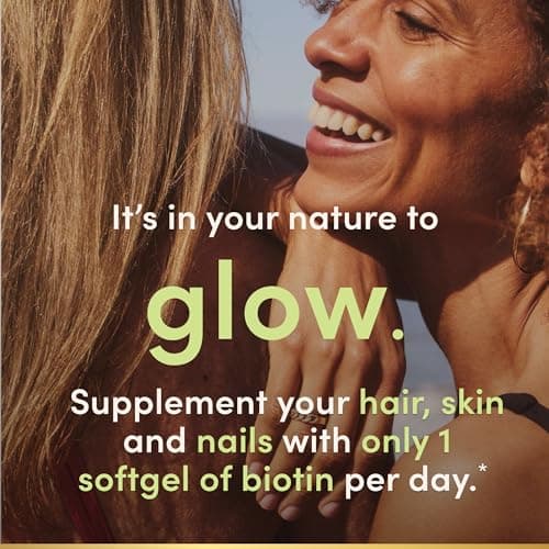 Nature's Bounty Biotin Hair Skin and Nails Vitamins, Supports Healthy Hair, Skin and Nails, 10,000 mcg, 120 Softgels (Pack of 1) — view 3