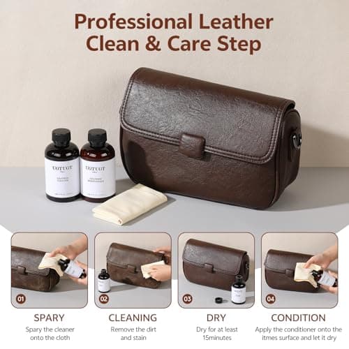 UGTUGT All in one Leather Cleaning Kit,Leather Cleaner and Leather Conditioner,Leather Care kit for Bag,Car seat,Restore Shine,Softens,Removes Stains,Leather Purse Cleaner,Leather Luster — view 4