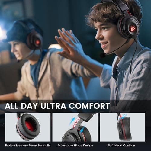 EKSA E900 Pro USB Gaming Headset for PC - Computer Headset with Detachable Noise Cancelling Mic, 7.1 Surround Sound, 50MM Driver - Headphones with Microphone for PS4/PS5, Xbox One, Laptop, Office — view 4