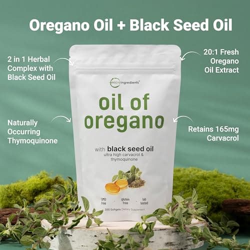 Micro Ingredients Oil of Oregano with Black Seed Oil, 150 Softgels — view 2