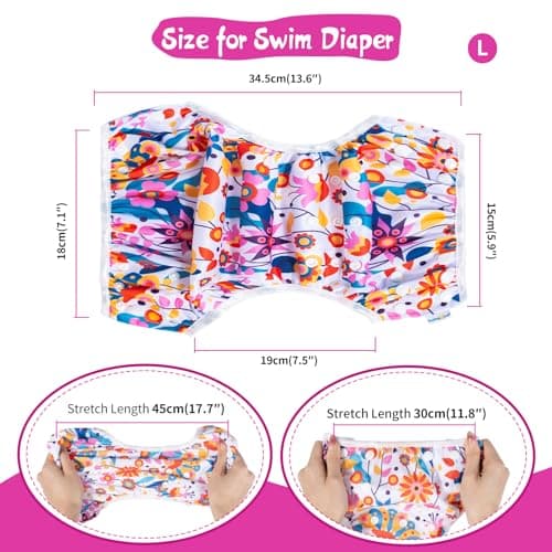 Babygoal Baby Reusable Swim Diaper,Washable and Adjustable for Babies 8M-3 Years,Toddlers Swim Lessons 3ZSD10-CA — view 4