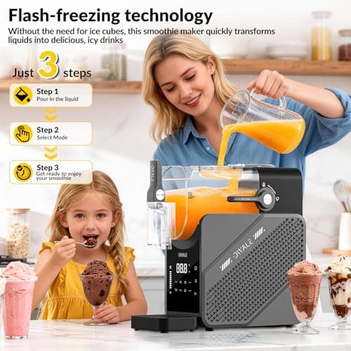 Slushy Machine 88 oz, 7-in-1 Slushie Machine for Home, Professional Frozen Drink Maker with LED Display, Auto-Clean, No Ice Needed, for Frozen Drinks & Desserts, for Home & Parties — view 3
